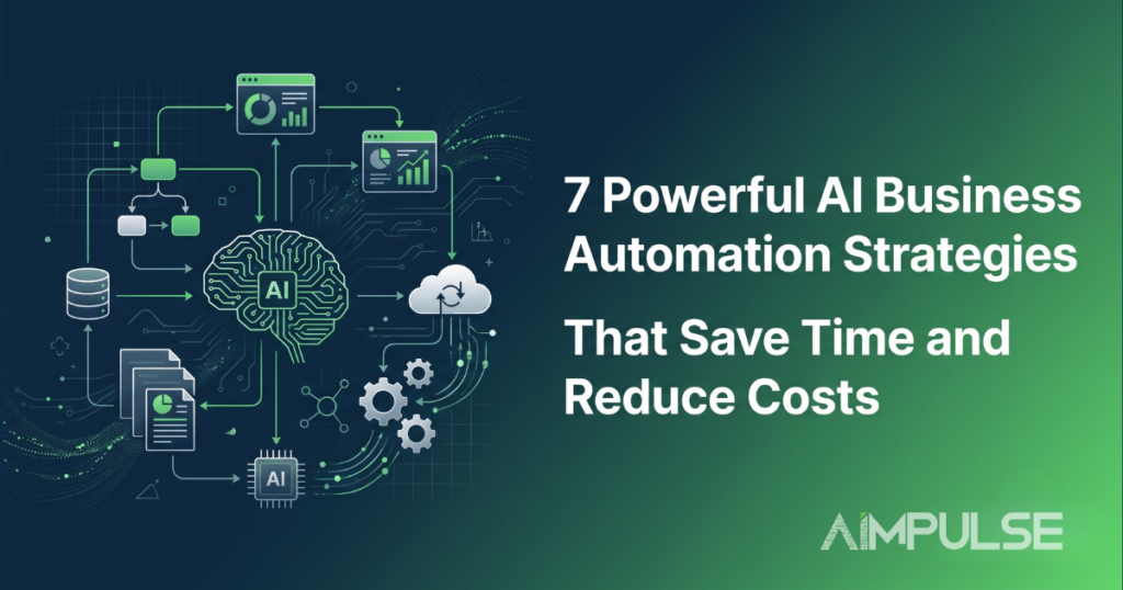 AI business automation strategies helping organizations improve productivity and reduce operational costs with intelligent workflows